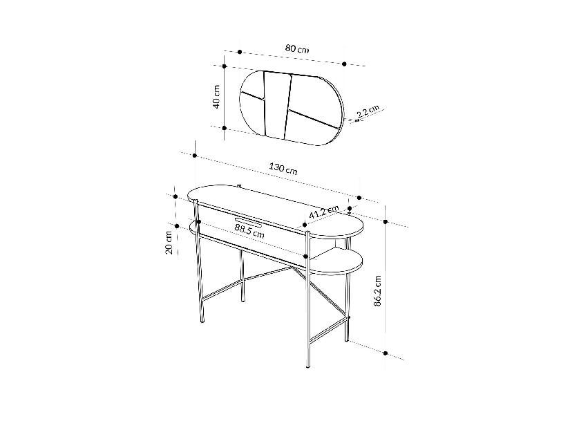 Konzolový stolek Oakley (dub + bílá)
