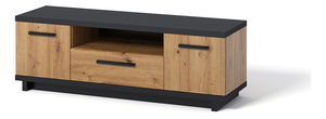 Tv stolek Indi RTV (dub artisan + černá matná + dub artisan)