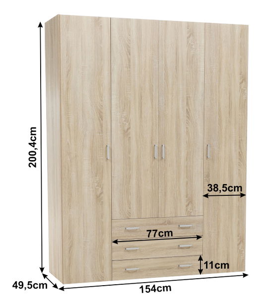 Šatní skříň Got 70429 4D (dub sonoma)