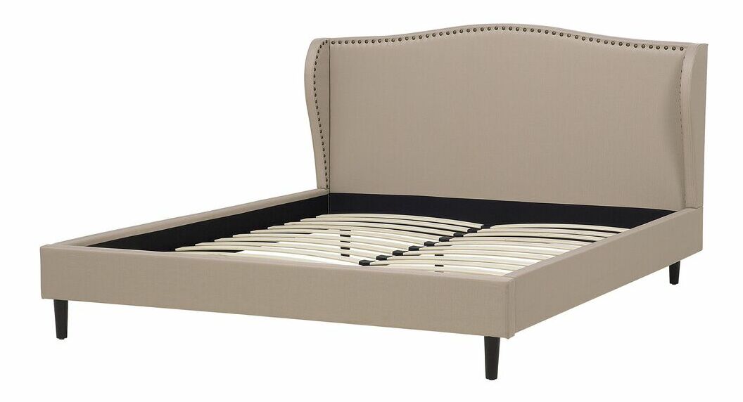 Manželská postel 160 cm COLLETTE (s roštem) (béžová)