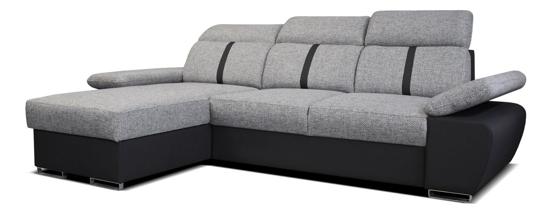 Rohová sedací souprava Logan 2L (šedá + černá) (L)