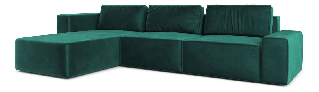 Rohová sedací souprava Berliner (L) (tmavě zelená)