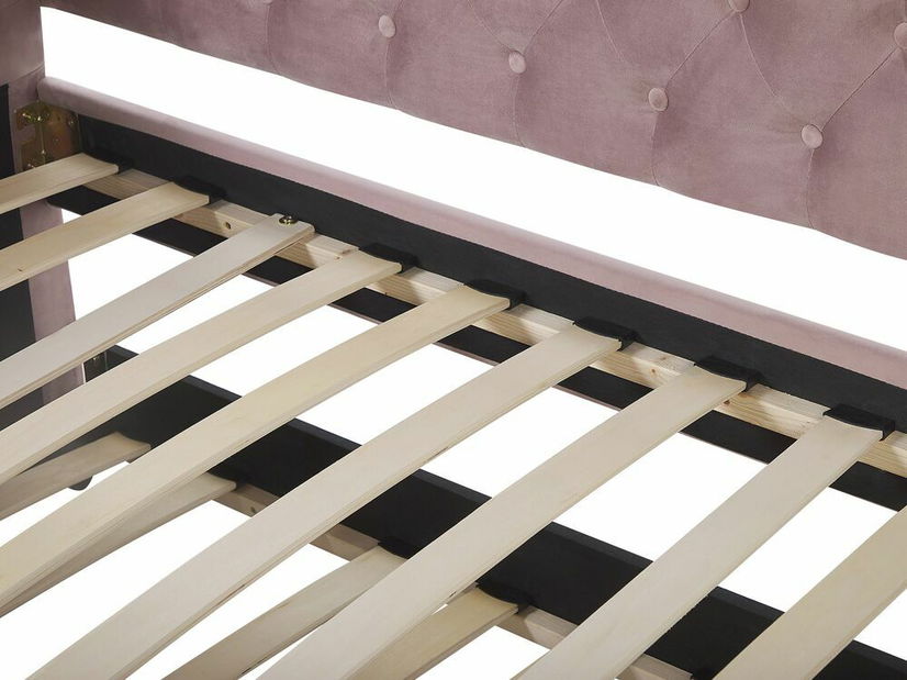 Rozkládací postel 90 cm GENSA (růžová) (s roštem)