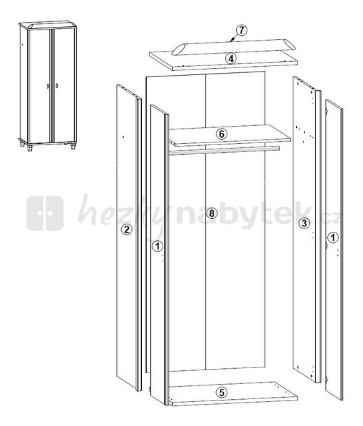 Šatní skříň BRW MALGOSKA A 20/8