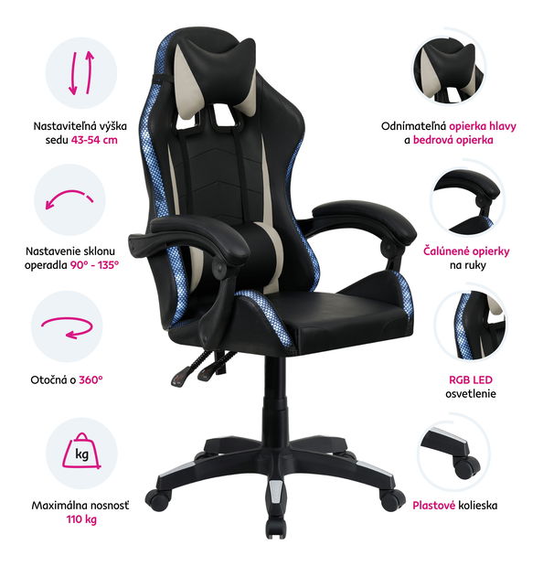 Kancelářské křeslo Julia (šedá)