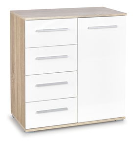 Komoda Vida KM-2 (bílá + dub sonoma)