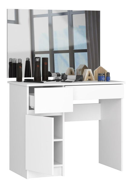 Toaletní stolek Parijat (bílá) (se zrcadlem) (L)