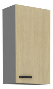 Horní kuchyňská skříňka Scarmi 50 G-90 1F (Antracit + Herringbone scandi)