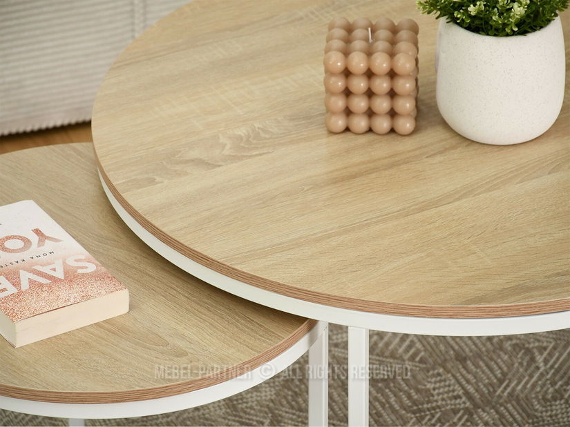 Konferenční stolek Klara (sonoma + bílá)