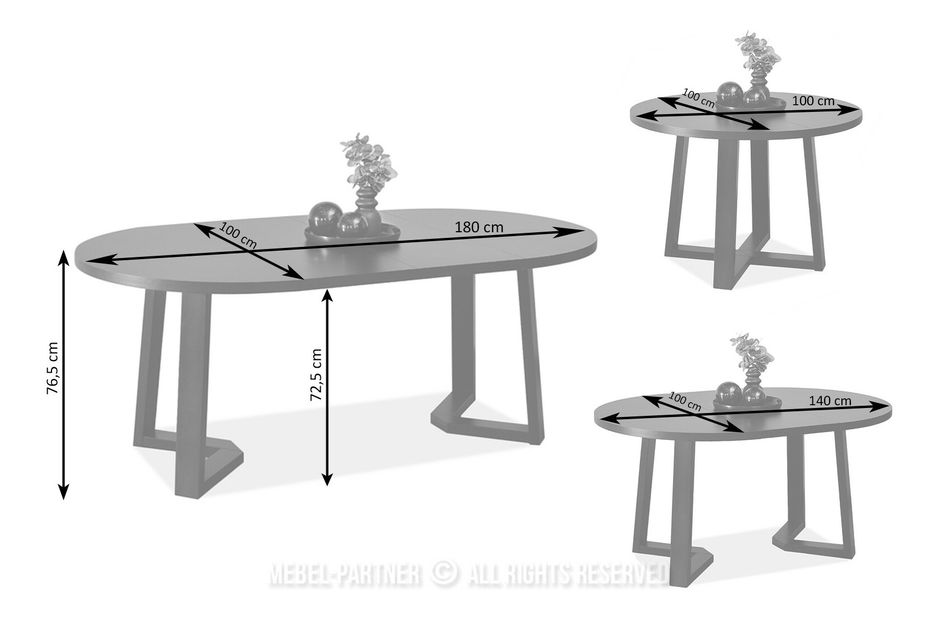 Jídelní stůl Aceptar (dub + černá)