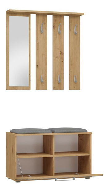 Předsíňová sestava Oasis 1 (dub artisan) (se zrcadlem)