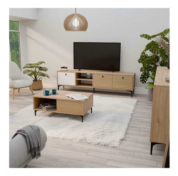 Sestava nábytku do obývacího pokoje Settle 2 (dub bílý)