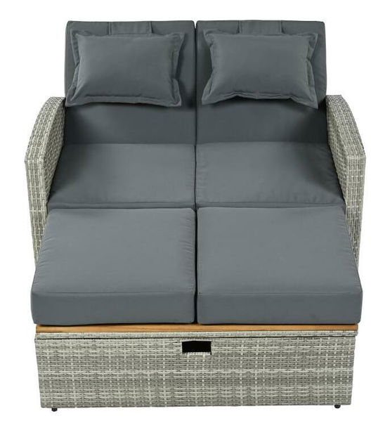 Zahradní pohovka Můry (šedá + přírodní)