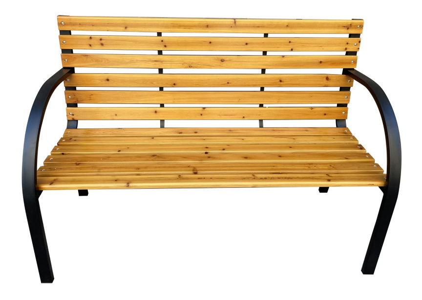 Zahradní lavička Dereck (černá + přírodní dřevo)