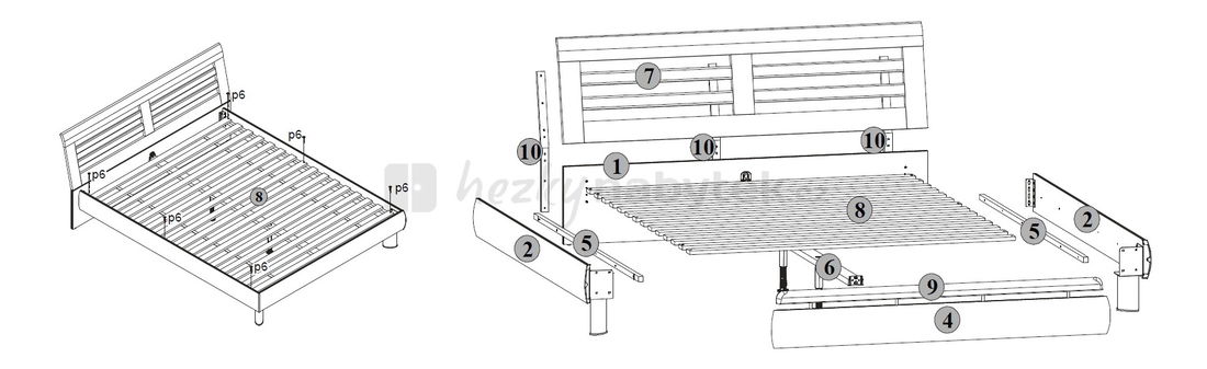 Manželská postel 180 cm BRW DREAM