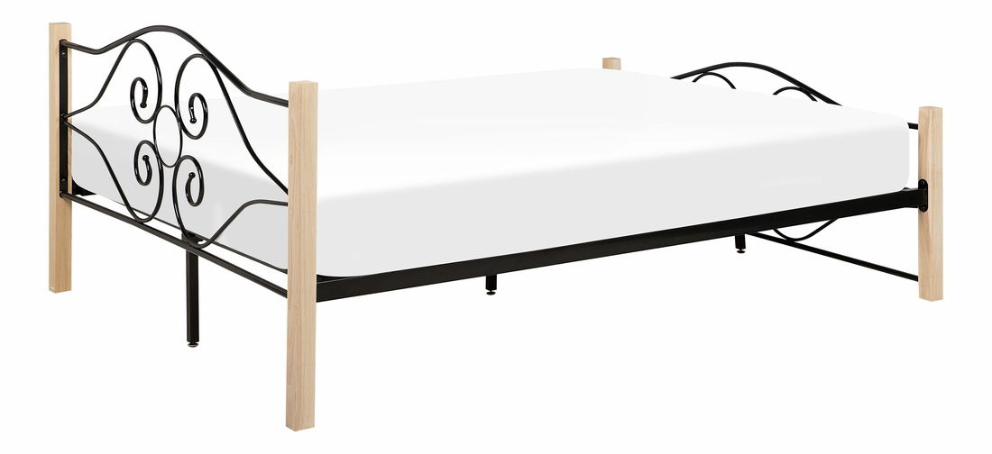 Manželská postel 160 cm FLANGE (s roštem) (černá)