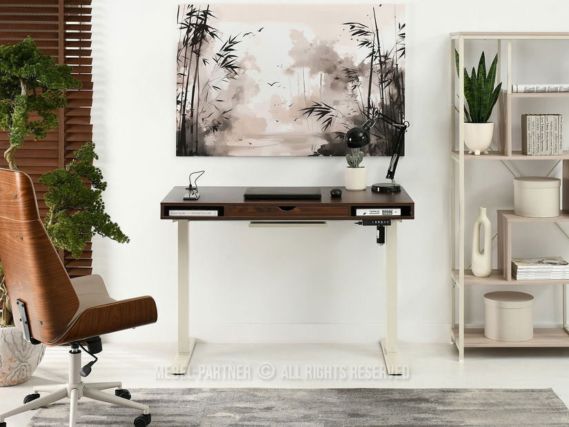 PC stolek Osto 120 (ořech + krémová)