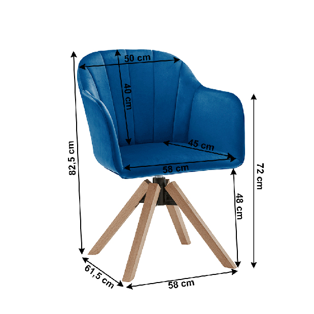 Kancelářské křeslo Daine (buk + tvomodrá)