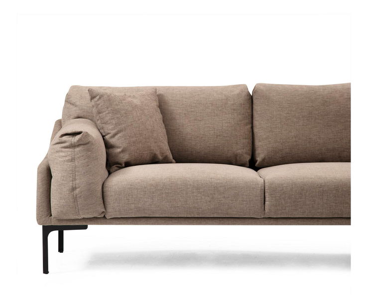 Rohová sedačka Leonero (P) (světlá mocha + černá)