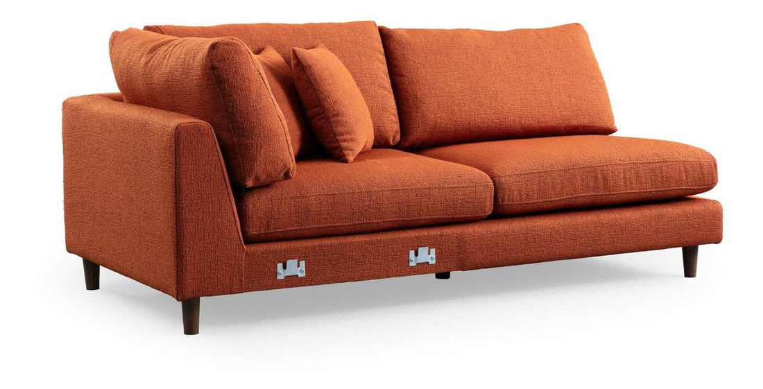 Rohová sedačka Tuleppo (oranžová + ořech)