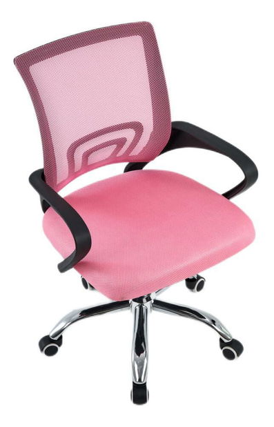 Kancelářská židle Declan (růžová + chromová)