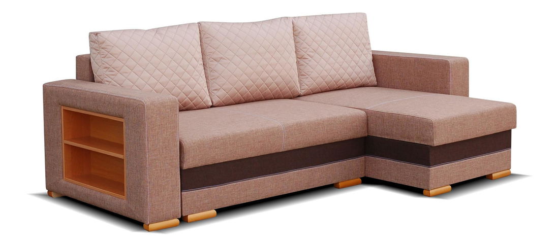 Rohová sedací souprava Rivea (béžová + hnědá) (P)