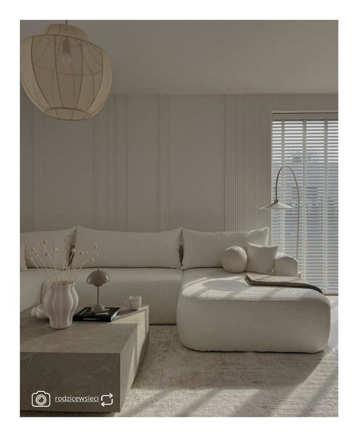 Rohová sedací souprava ve tvaru U Olivo U (P) (krémová + černá)