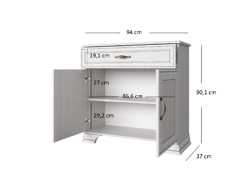 Komoda Terina (woodline krém)