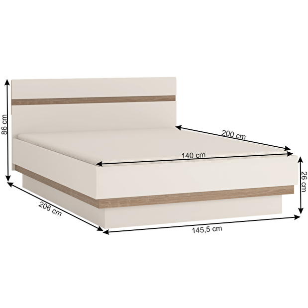 Manželská postel 140 cm Lynatet Typ 91