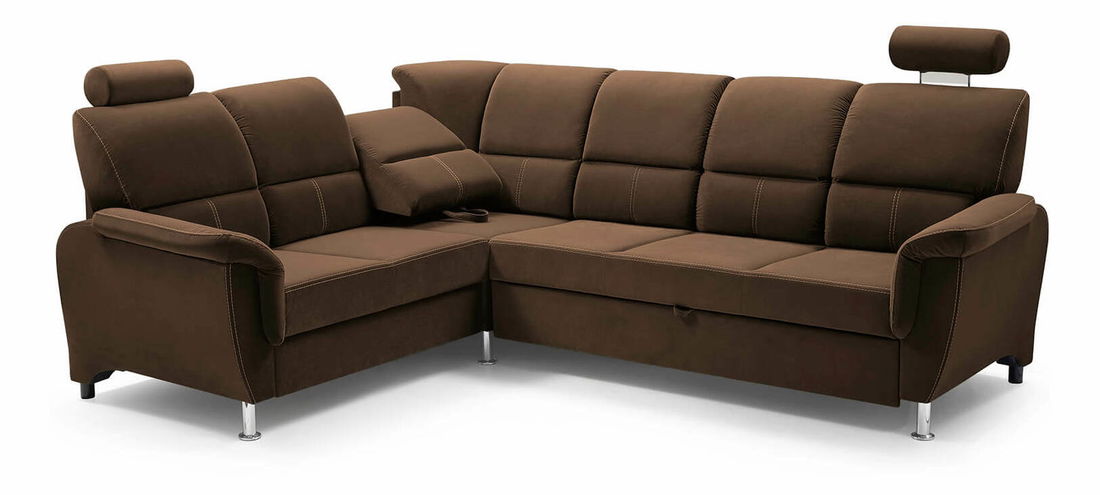 Rohová sedací souprava Dina (hnědá) (L)