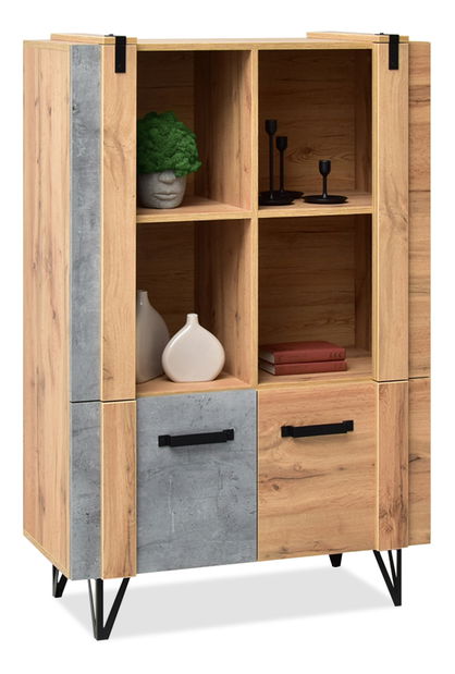 Obývací stěna Suspendera SH04 (dub + černá)