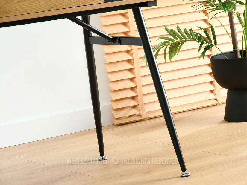 PC stolek Baiden (dub černý + černá)