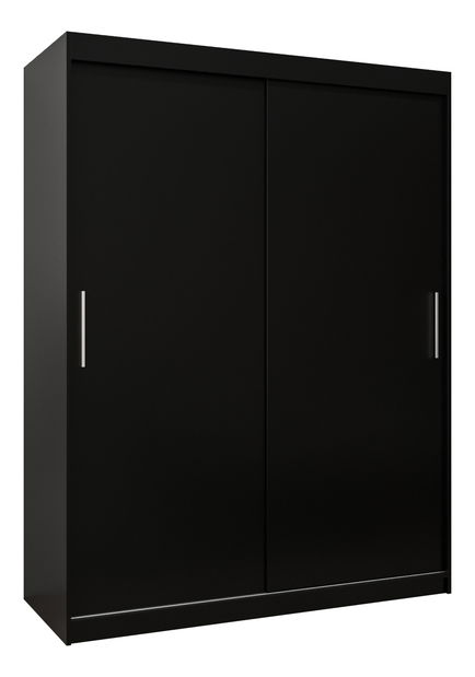 Šatní skříň 150 cm Toki (Černá matná + Černá matná)