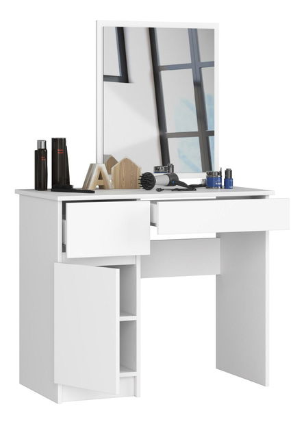 Toaletní stolek Parijat (bílá) (se zrcadlem) (L)