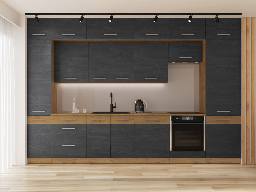 Dolní kuchyňská skříňka Virion 40 D 3S BB (dub lancelot + tmavé dřevo) *výprodej