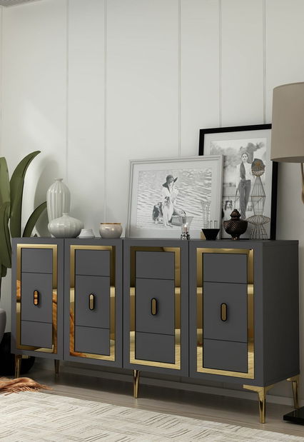 Skříňka Wendy (bílá + stříbrná)