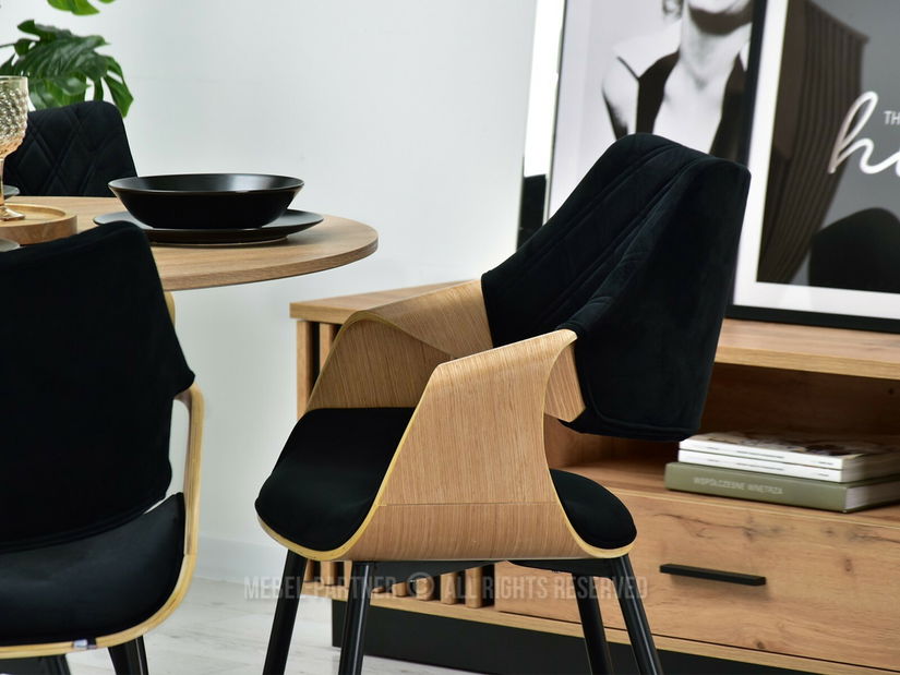 Židle Rolf K (dub černý + černá)