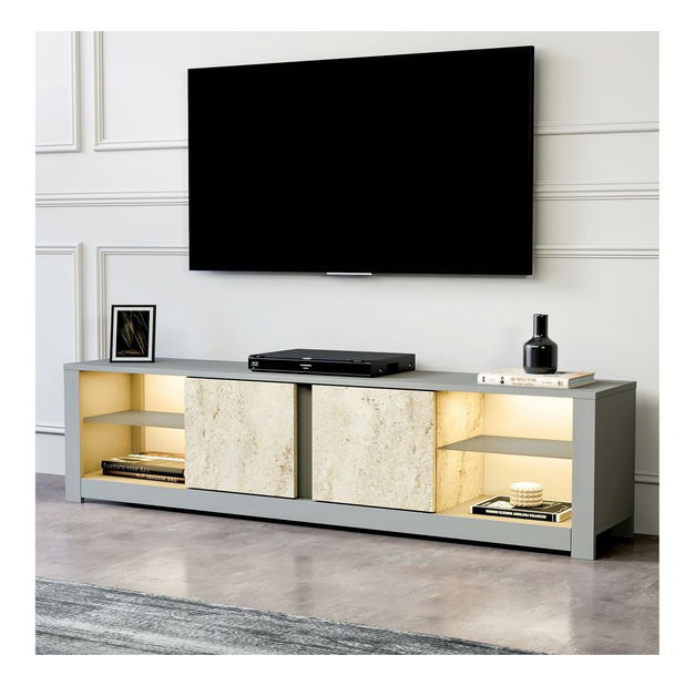 TV stolek/skříňka Adios (šedý travertin)