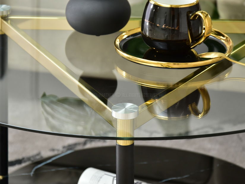 Konferenční stolek Ontario (černý mramor + černá)