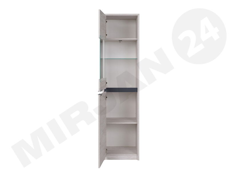 Vitrína Vordeko VD16 (dub monastery + černý lesk)