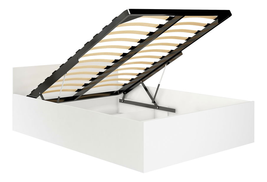 Jednolůžková postel Cezar (bílá) (s roštem a úl. prostorem)