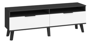TV stolek/skříňka Shela SVN-11 (černá + bílý lesk)