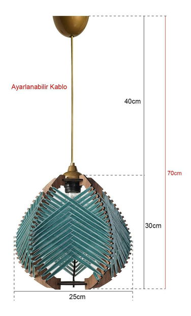 Stropní svítidlo Kukloppe 1 (modrá + přírodní)