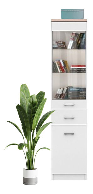 Vitrína Tianna 1d1w1s (bílá)