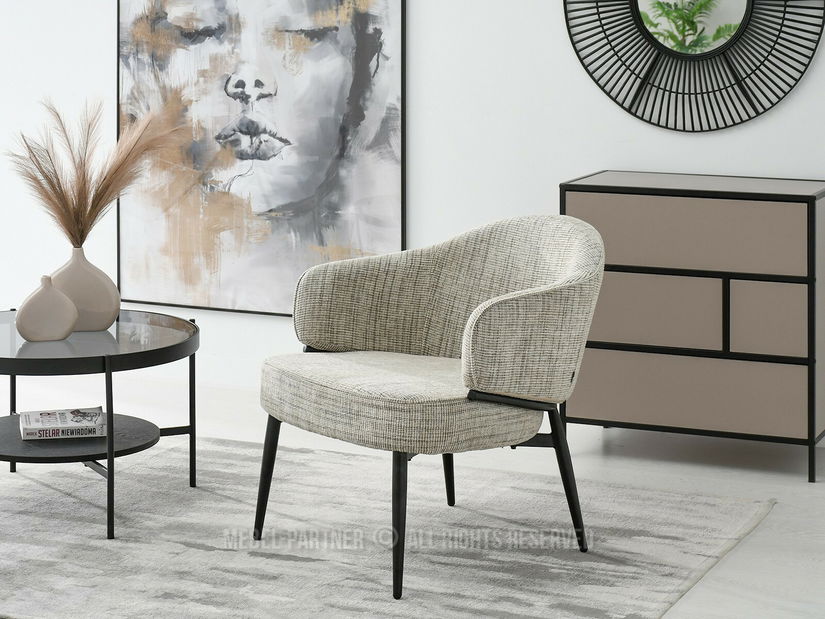 Křeslo Alfredo (béžová + černá)