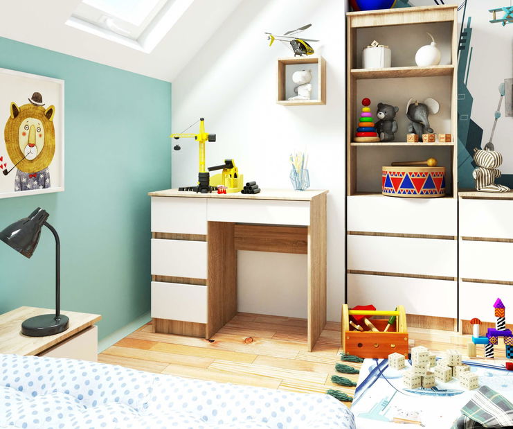 PC stolek Alineadas (dub sonoma + bílá) (L)