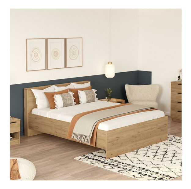 Manželská postel 200 cm Lomboretta 2 (bez roštu) (ořech)