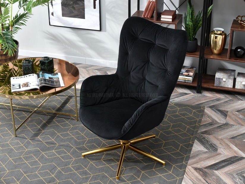 Křeslo Meryl (černá + zlato)