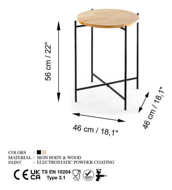 Konferenční stolek Museli 6 (černá + přírodní) *bazar