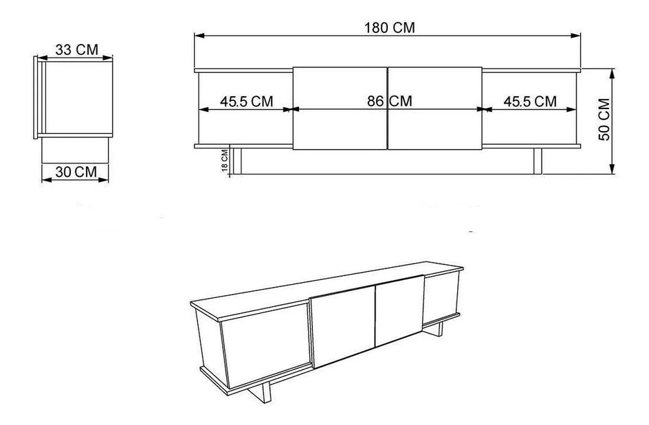 TV stolek/skříňka Didus (antracit + ořech)